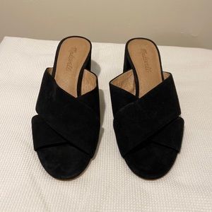 Madewell Black suede mule sandles